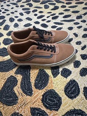 Vans Brown Suede Low-Top Sneakers with Black Accents